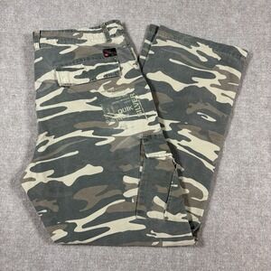 Y2K Quiksilver Camouflage Distressed Cargo Straight Leg Pants Men's Size‎ 34x31